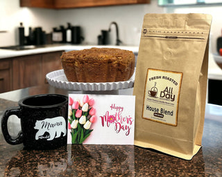 Mom's Ultimate Coffee & Cake Delight Bundle: All-Day Gourmet Coffee, Cinnamon Coffee Cake, + Free Mug!