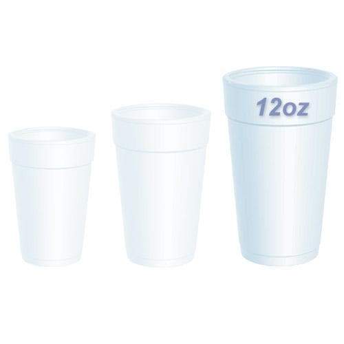 Dart Styrofoam Cups - 12oz Size - Case of 1,000 - 12J12