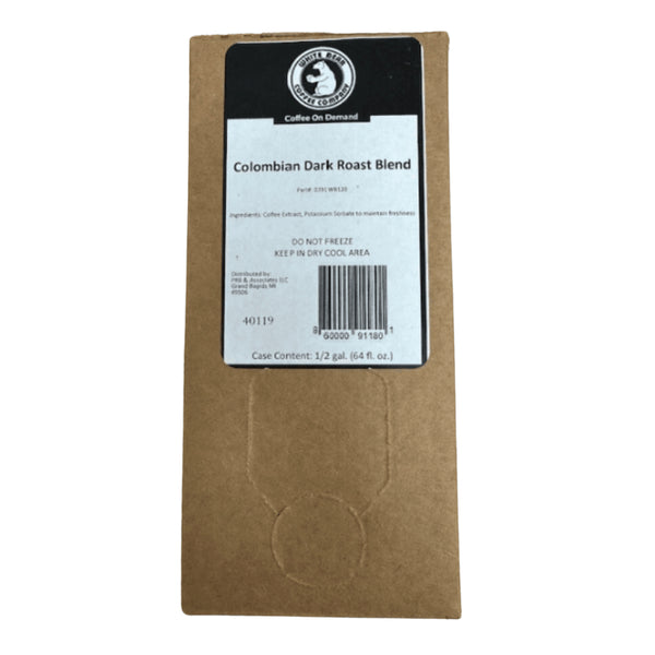 Colombian Dark Roast Liquid Coffee Concentrate - 30:1 - 64 oz Bag in Box