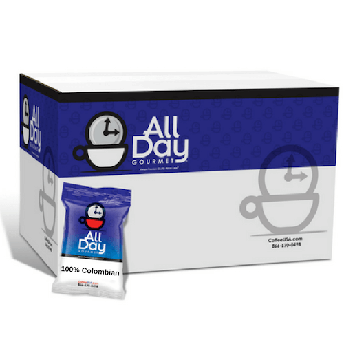 100% Colombian by All Day Gourmet 1.5 oz - 42 Count Pillow Pack - Coffee Wholesale USA