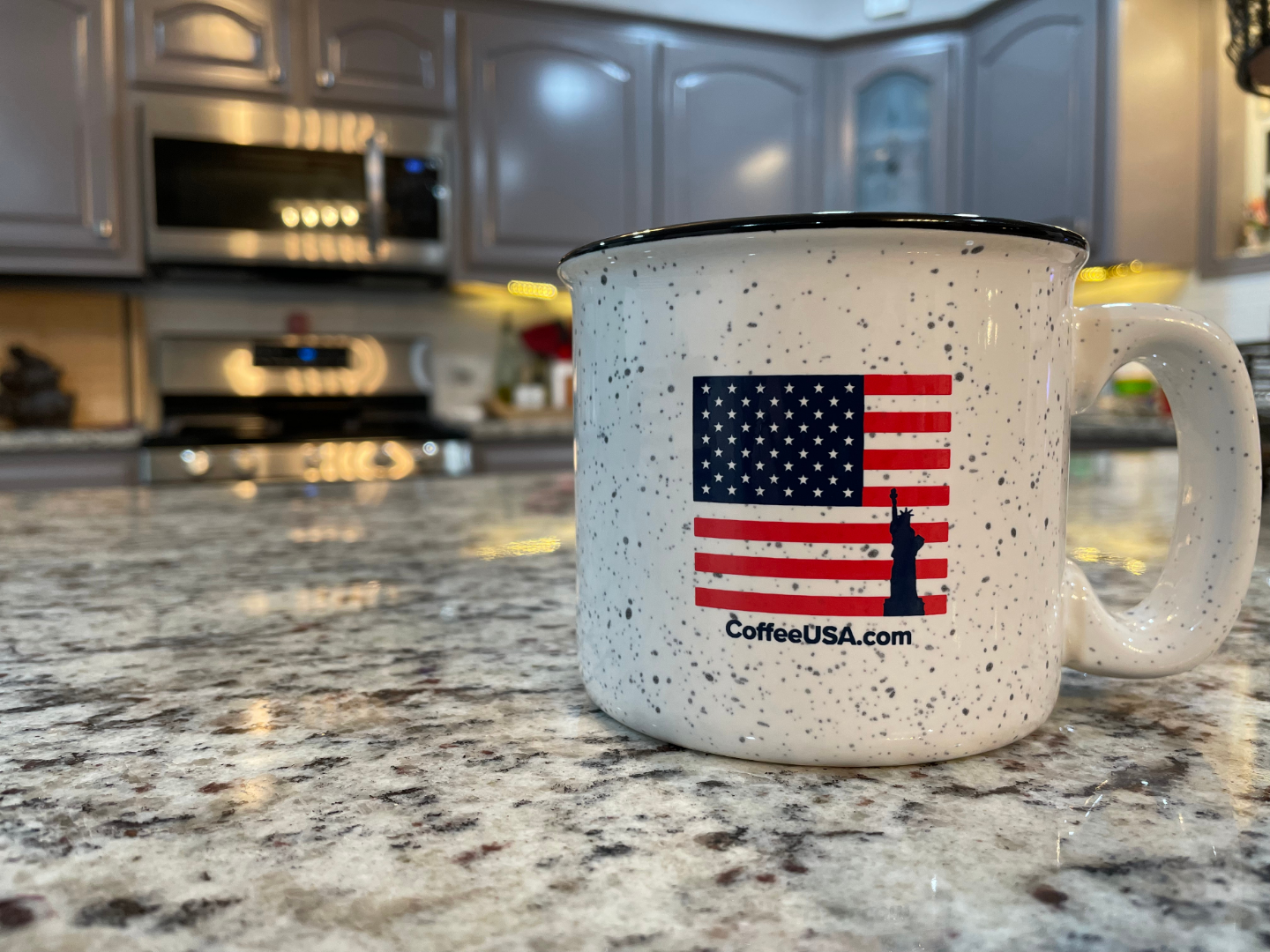 American Flag Mug - Ceramic Campfire Mug USA  Patriotic