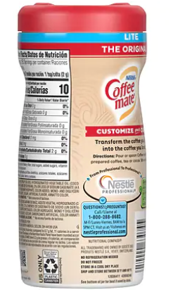 Coffee-mate Lite Powdered Creamer - Original - 11 oz. Canister