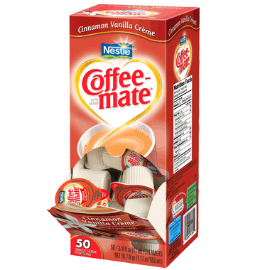 Coffee-mate Liquid Creamer Tubs - Cinnamon Vanilla Crème - 50ct Box