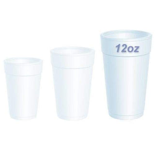 Dart Insulated Foam Cups, 12 Ounces, White, Case of 1000