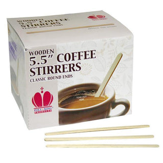 Stir Sticks (Slim Coffee Stirrers) 10 x 1000 Case 5.5, Wooden