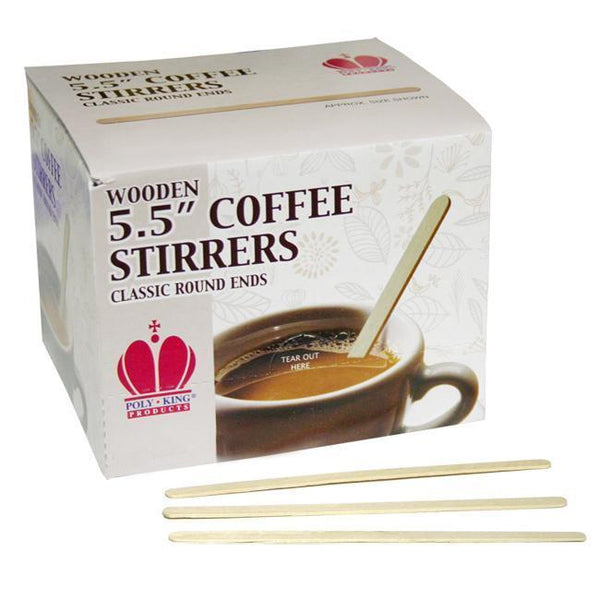 5.5 Inch Wooden Coffee Stirrers - Wood Stir Sticks