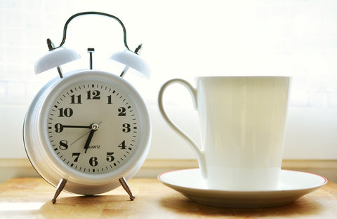 coffee and clock